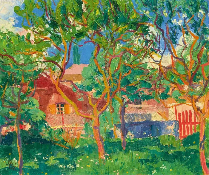 Framed Print : Curtin (Orchard), 1929. Creator: Giacometti, Giovanni (1868-1933) Framed Print : Curtin (Orchard), 1929. Creator: Giacometti, Giovanni (1868-1933)