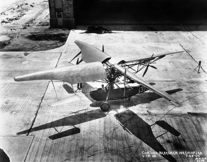 Framed Print : Curtiss Bleeker helicopter, Virginia, USA, June 18, 1930. Creator: Unknown Framed Print : Curtiss Bleeker helicopter, Virginia, USA, June 18, 1930. Creator: Unknown