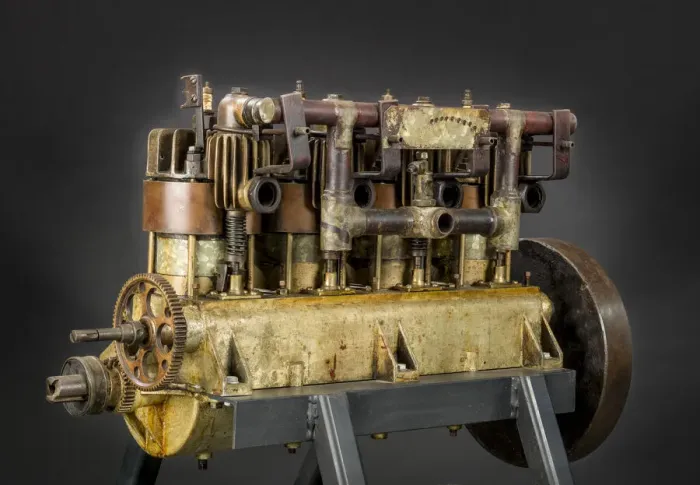 Framed Print : Curtiss C-4 or D-4, In-line 4 Engine, ca. 1907. Creator Framed Print : Curtiss C-4 or D-4, In-line 4 Engine, ca. 1907. Creator