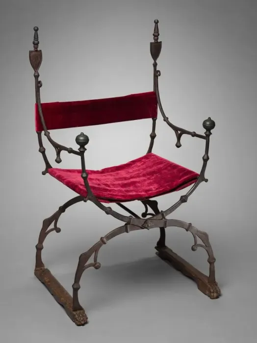 Framed Print : Curule (Folding) Chair, c. 1450-1500. Creator: Unknown Framed Print : Curule (Folding) Chair, c. 1450-1500. Creator: Unknown