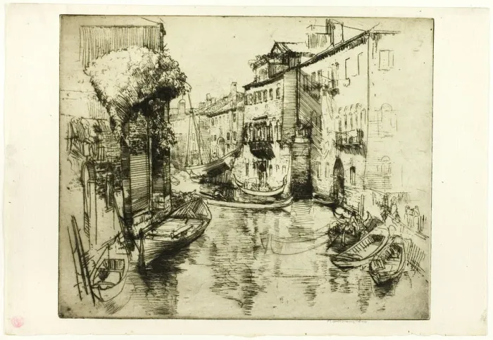 Framed Print : The Curved Canal, 1909. Creator: Donald Shaw MacLaughlan Framed Print : The Curved Canal, 1909. Creator: Donald Shaw MacLaughlan