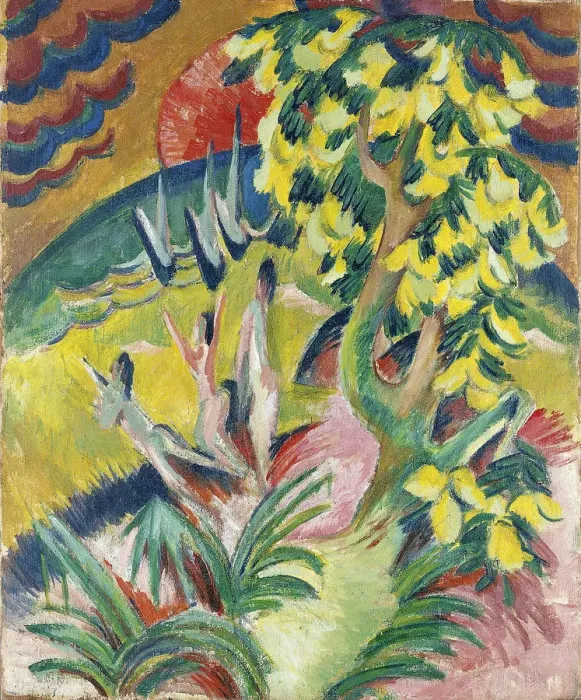 Framed Print : Curving Bay, c. 1914. Artist: Kirchner, Ernst Ludwig (1880-1938)