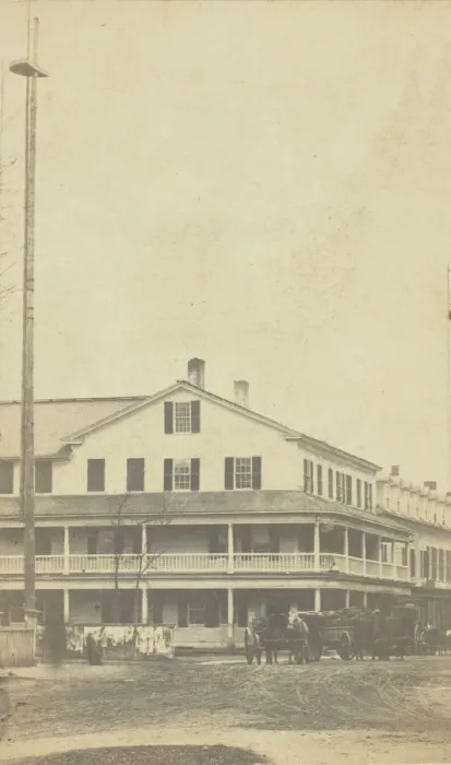 Framed Print : Cushings Photographic Rooms, Woodstock, Vermont, USA, 19th century. Creator: W. A. King Framed Print : Cushings Photographic Rooms, Woodstock, Vermont, USA, 19th century. Creator: W. A. King