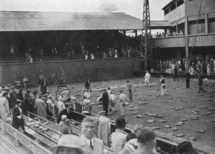 Framed Print : The cushion bombardment of No 1 Court, Davis Cup, Wimbledon, 1935. Artist: Planet News Ltd Framed Print : The cushion bombardment of No 1 Court, Davis Cup, Wimbledon, 1935. Artist: Planet News Ltd