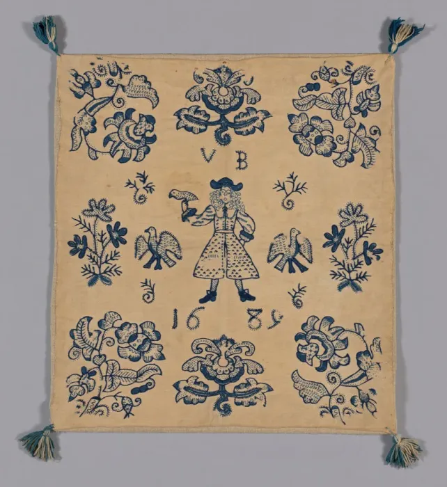 Framed Print : Cushion Cover, England, 1689. Creator: Unknown Framed Print : Cushion Cover, England, 1689. Creator: Unknown