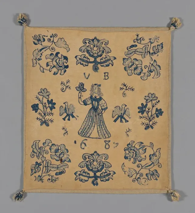 Framed Print : Cushion Cover, England, 1689. Creator: Unknown Framed Print : Cushion Cover, England, 1689. Creator: Unknown