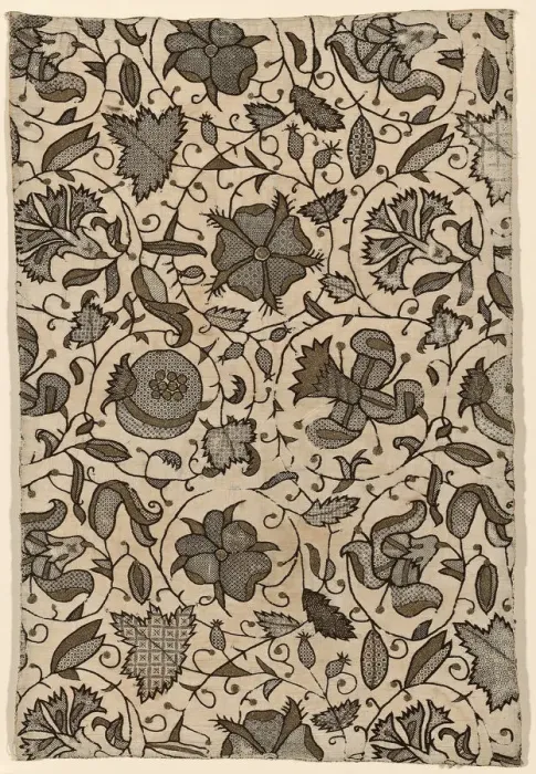 Framed Print : Cushion Cover (Made from Womans Dress), England, Elizabethan period, 1575 / 1600 Framed Print : Cushion Cover (Made from Womans Dress), England, Elizabethan period, 1575 / 1600