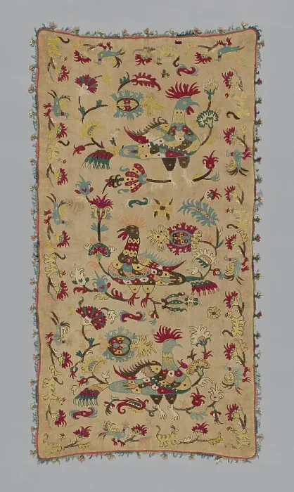 Framed Print : Cushion Cover, Skíros, 17th century. Creator: Unknown Framed Print : Cushion Cover, Skíros, 17th century. Creator: Unknown