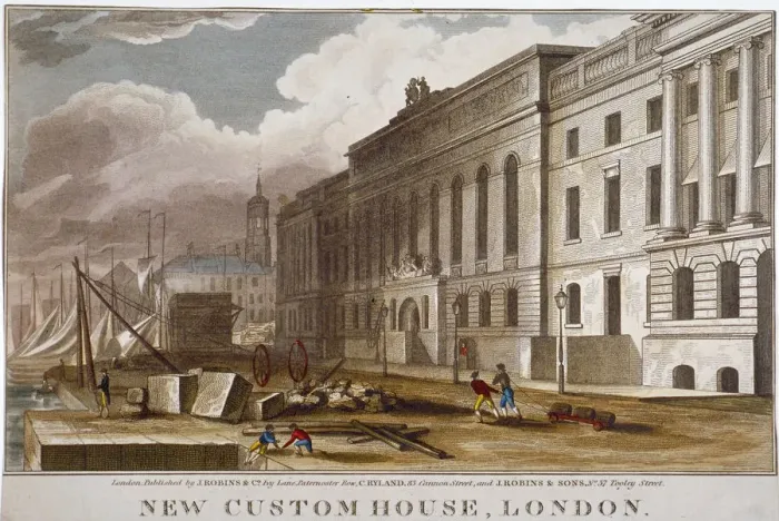 Framed Print : Custom House, City of London, 1818 Framed Print : Custom House, City of London, 1818