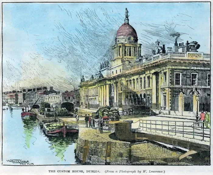 Framed Print : The Custom House, Dublin, Ireland, c1890. Artist: Warwick Goble Framed Print : The Custom House, Dublin, Ireland, c1890. Artist: Warwick Goble