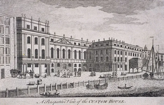 Framed Print : Custom House, London, 1800. Artist: William Watts Framed Print : Custom House, London, 1800. Artist: William Watts