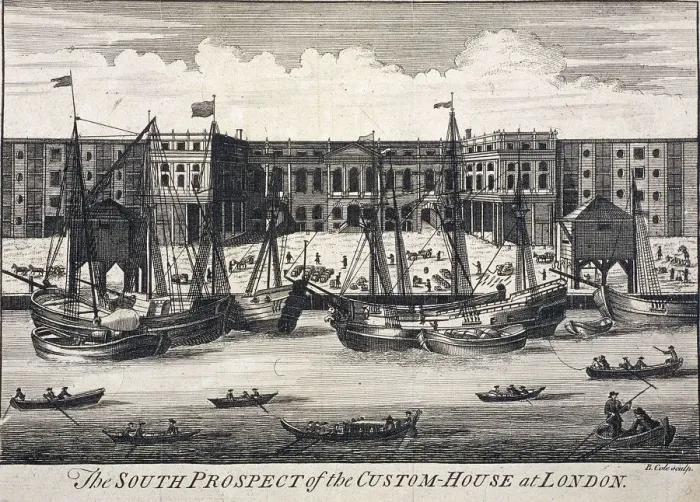 Framed Print : Custom House, London, c1750. Artist: Benjamin Cole Framed Print : Custom House, London, c1750. Artist: Benjamin Cole