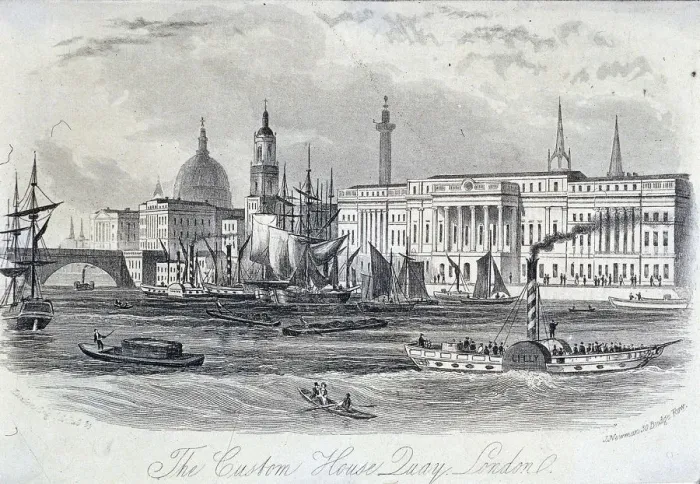 Framed Print : Custom House, London, c1840. Artist: John Newman Framed Print : Custom House, London, c1840. Artist: John Newman