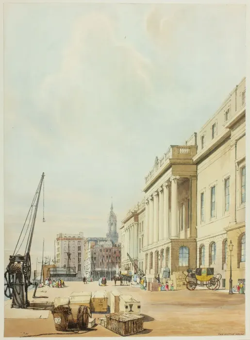 Framed Print : The Custom House, plate three from Original Views of London as It Is, 1842 Framed Print : The Custom House, plate three from Original Views of London as It Is, 1842