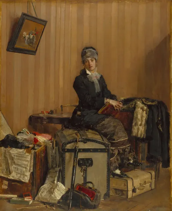 Framed Print : The Customs, 1877. Artist: Mancini, Antonio (1852-1930) Framed Print : The Customs, 1877. Artist: Mancini, Antonio (1852-1930)