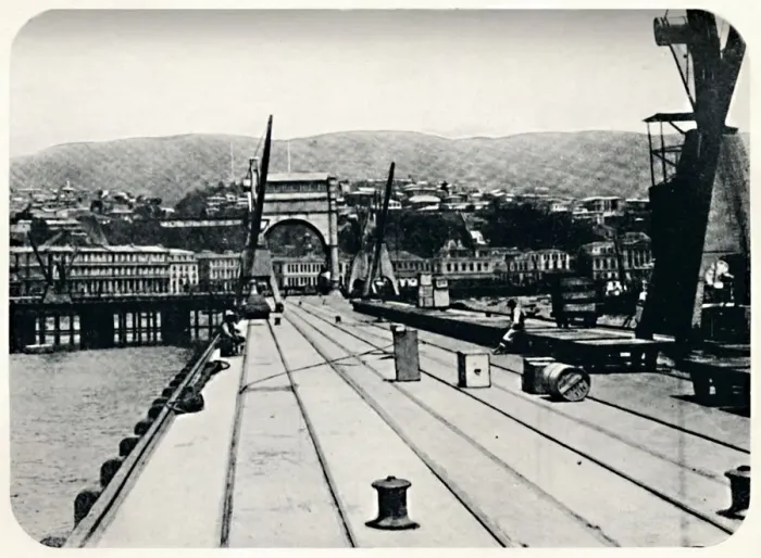 Framed Print : Customs Pier, Valparaiso, 1911 Framed Print : Customs Pier, Valparaiso, 1911