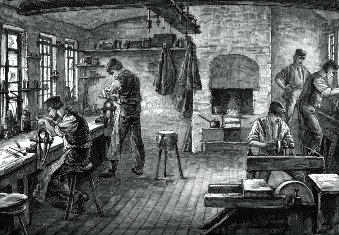 Framed Print : A cutlers shop, c1880 Framed Print : A cutlers shop, c1880