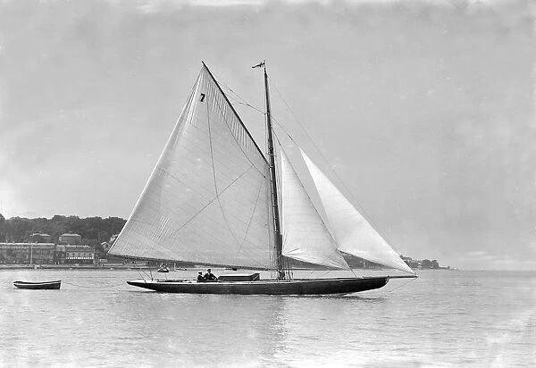 The cutter Eve under sail, 1911. Creator: Kirk & Sons of Cowes