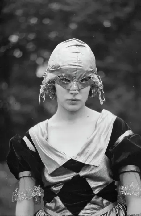 Framed Print : Cutter, Helen, Miss, wearing a mask, 1921 or 1922. Creator: Arnold Genthe Framed Print : Cutter, Helen, Miss, wearing a mask, 1921 or 1922. Creator: Arnold Genthe