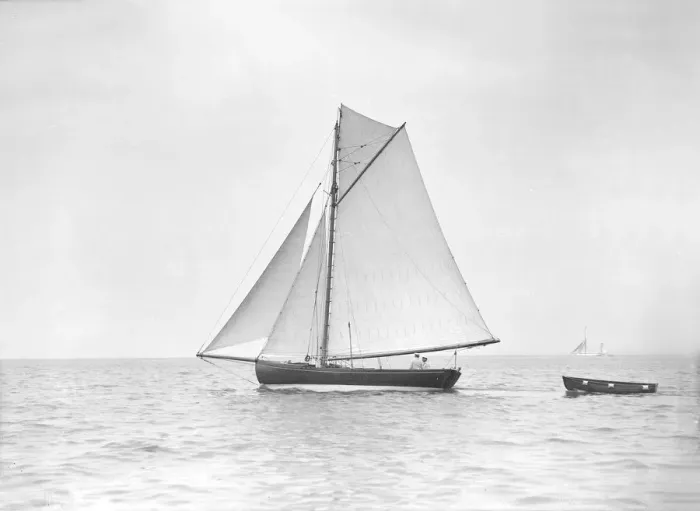 Framed Print : The cutter Jammie under sail, 1911. Creator: Kirk & Sons of Cowes Framed Print : The cutter Jammie under sail, 1911. Creator: Kirk & Sons of Cowes