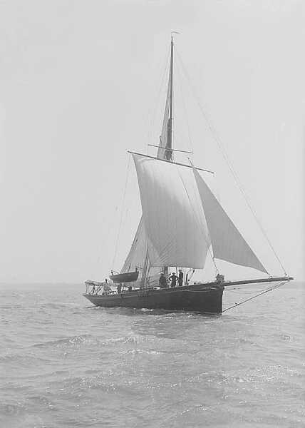 The cutter Monara under sail, 1914. Creator: Kirk & Sons of Cowes