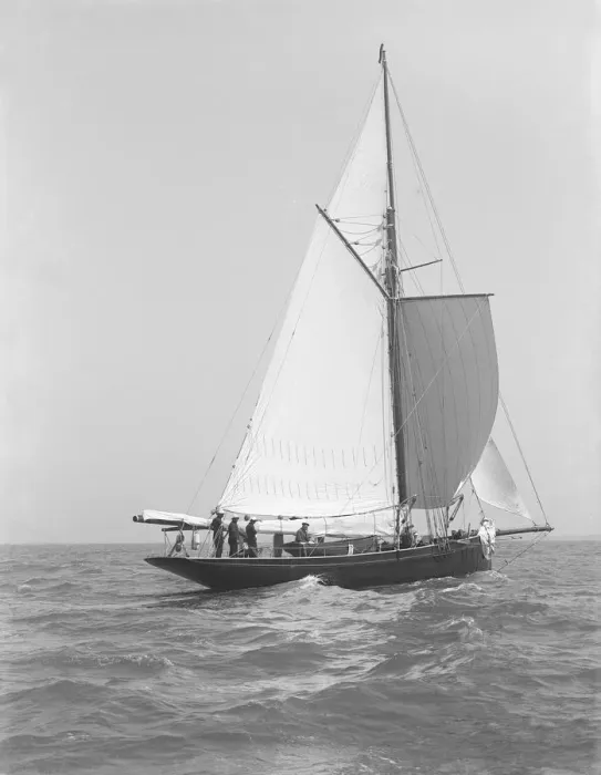 Framed Print : The cutter Monara under sail, 1914. Creator: Kirk & Sons of Cowes Framed Print : The cutter Monara under sail, 1914. Creator: Kirk & Sons of Cowes