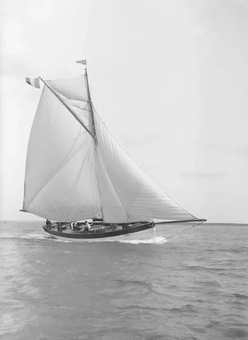 Framed Print : The cutter Nereid sailing close-hauled, 1912. Creator: Kirk & Sons of Cowes Framed Print : The cutter Nereid sailing close-hauled, 1912. Creator: Kirk & Sons of Cowes
