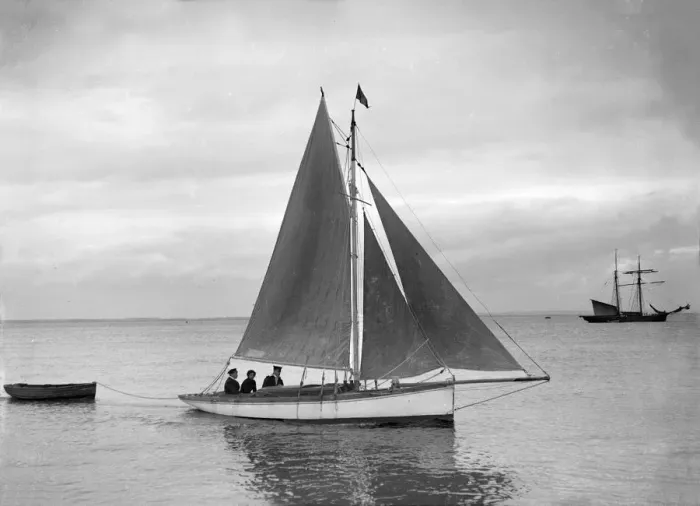 Framed Print : Cutter under sail, 1912. Creator: Kirk & Sons of Cowes Framed Print : Cutter under sail, 1912. Creator: Kirk & Sons of Cowes