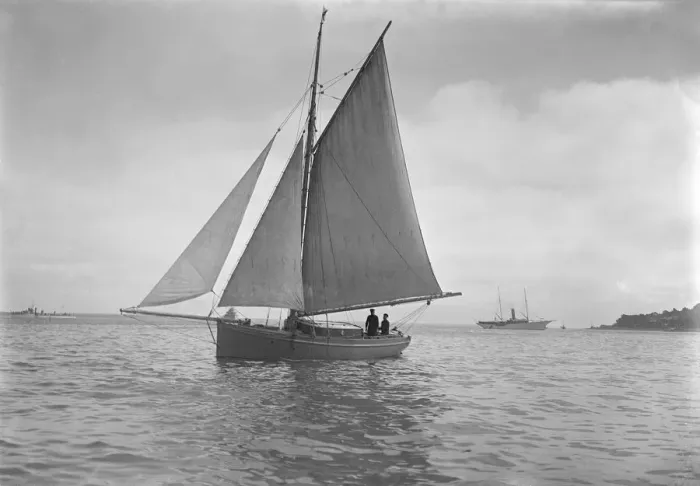 Framed Print : The cutter Sophie sailing upwind. Creator: Kirk & Sons of Cowes Framed Print : The cutter Sophie sailing upwind. Creator: Kirk & Sons of Cowes