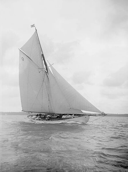 The cutter Westwind sailing close-hauled, 1912. Creator: Kirk & Sons of Cowes