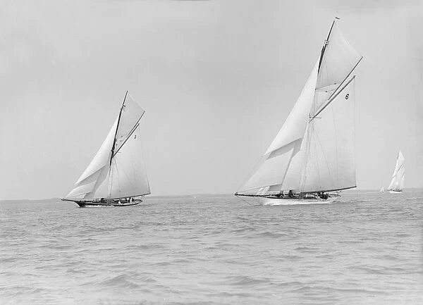 The cutters Creole (3) and Ma'oona (6) racing close-hauled, 1913. Creator