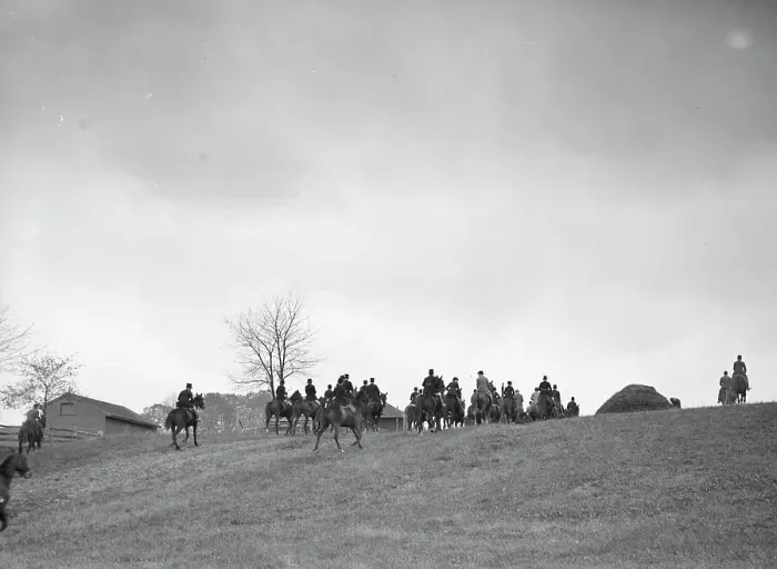 Framed Print : Cutting hunt, 1933 Nov. Creator: Arnold Genthe