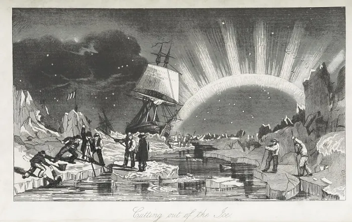 Framed Print : Cutting out of the ice, 1852. Creator: Unknown Framed Print : Cutting out of the ice, 1852. Creator: Unknown