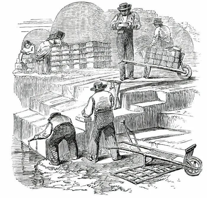 Framed Print : Cutting Turf, and Preparing it for the Rick, 1850. Creator: Smyth Framed Print : Cutting Turf, and Preparing it for the Rick, 1850. Creator: Smyth