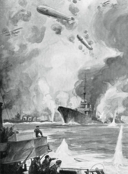 Cuxhaven Raid, 25 December 1914, (1926). Artist: Charles Fouqueray