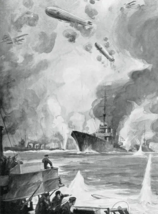 Framed Print : Cuxhaven Raid, 25 December 1914, (1926). Artist: Charles Fouqueray