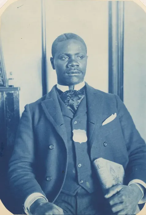 Framed Print : Cyanotype of a porter from the Hotel Palomares, 1885-1899. Creator: Unknown Framed Print : Cyanotype of a porter from the Hotel Palomares, 1885-1899. Creator: Unknown