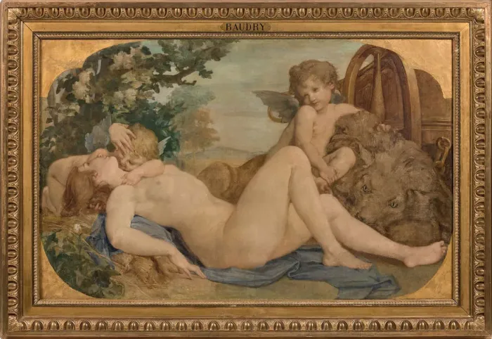 Framed Print : Cybele and Amphitrite, 1859. Creator: Baudry, Paul Jacques Aime (1828-1886) Framed Print : Cybele and Amphitrite, 1859. Creator: Baudry, Paul Jacques Aime (1828-1886)