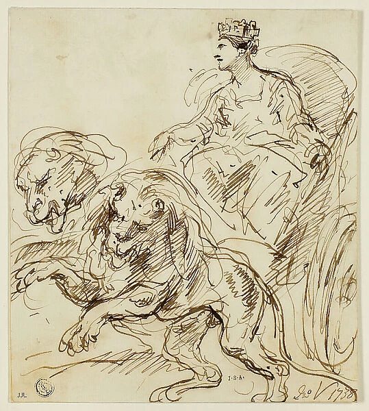 Cybele on Chariot Drawn by Lions, 1738. Creator: John Vanderbank