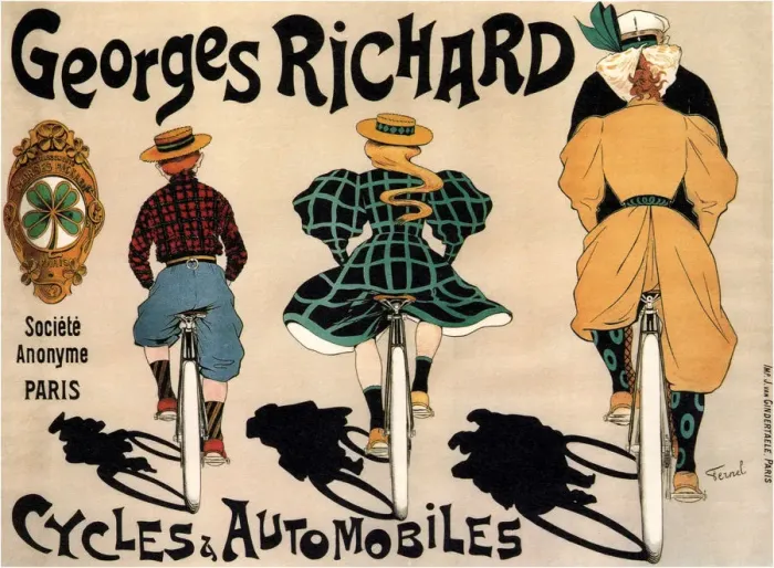 Framed Print : Cycles and cars Georges Richard, 1896. Artist: Fernel, Fernand (1872-1934)