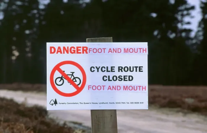 Framed Print : No cycling-Foot and Mouth closure 2001. New Forest Framed Print : No cycling-Foot and Mouth closure 2001. New Forest