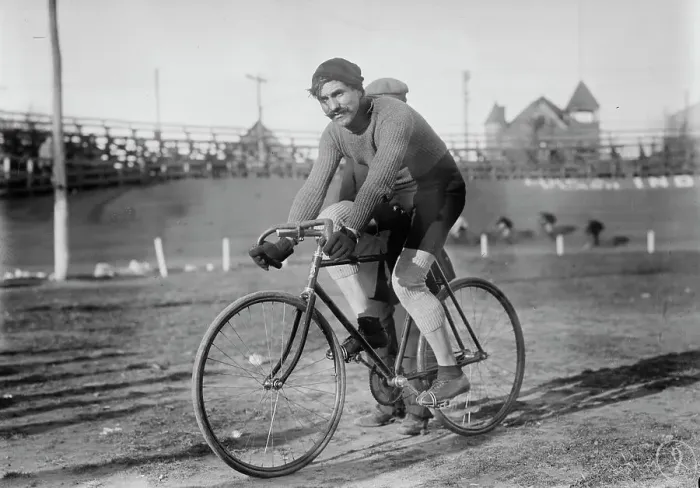 Framed Print : Cyclist Germain, 1910. Creator: Bain News Service Framed Print : Cyclist Germain, 1910. Creator: Bain News Service