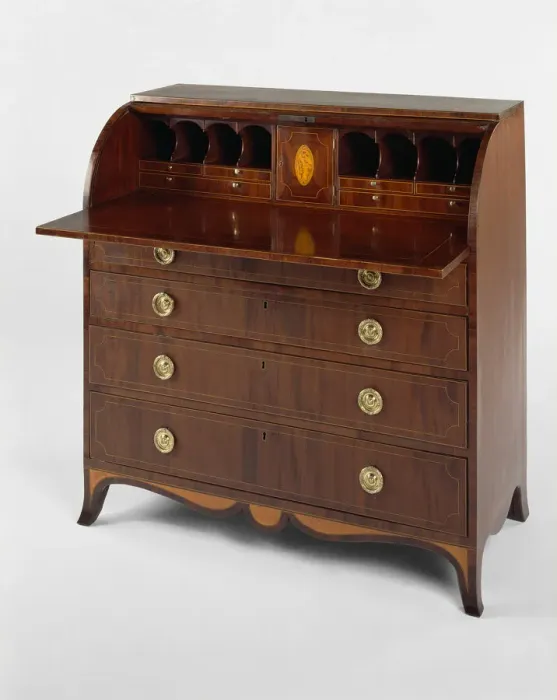 Framed Print : Cylinder Desk, 1785 / 93. Creators: John Bankston, Richard Lawson Framed Print : Cylinder Desk, 1785 / 93. Creators: John Bankston, Richard Lawson
