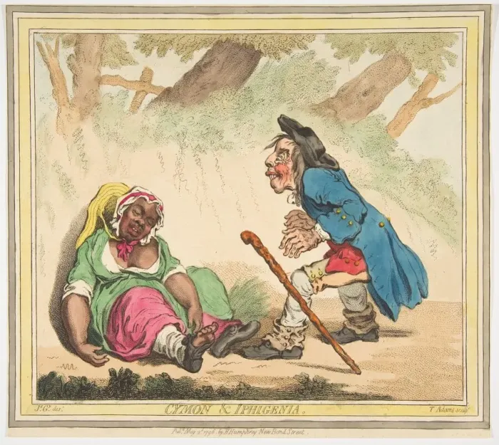Framed Print : Cymon and Iphigenia, May 2, 1796. Creator: James Gillray Framed Print : Cymon and Iphigenia, May 2, 1796. Creator: James Gillray
