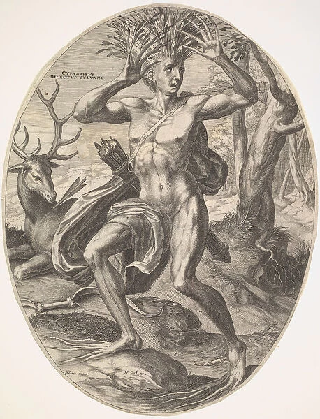 Cyparissus from set The Rural Gods, 1565. Creator: Cornelis Cort