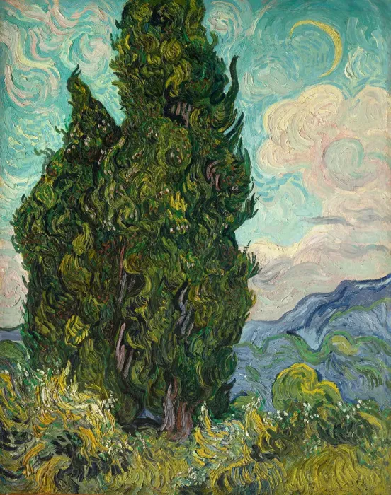 Framed Print : Cypresses, 1889. Creator: Vincent van Gogh Framed Print : Cypresses, 1889. Creator: Vincent van Gogh