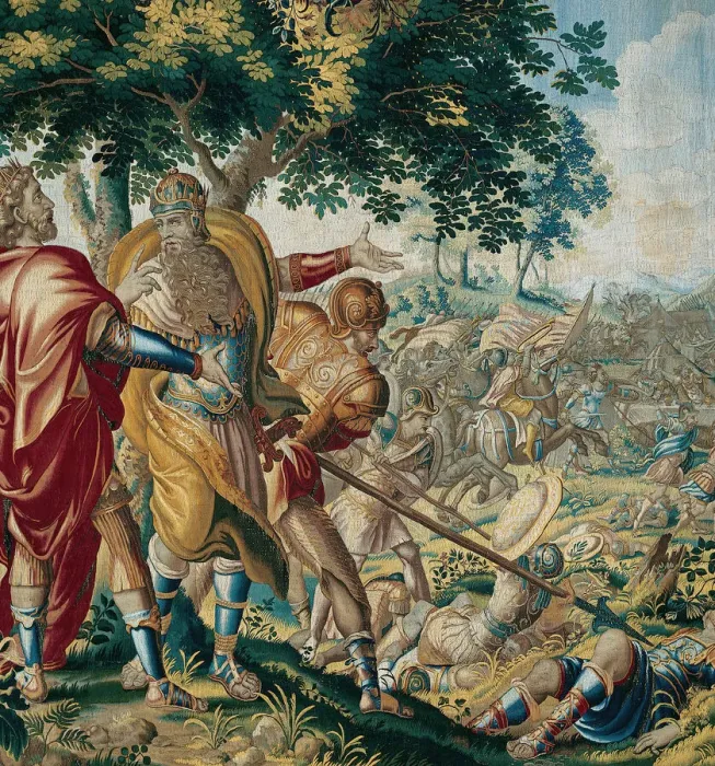 Framed Print : Cyrus Defeats Spargapises, from The Story of Cyrus, Flanders, c. 1670 Framed Print : Cyrus Defeats Spargapises, from The Story of Cyrus, Flanders, c. 1670
