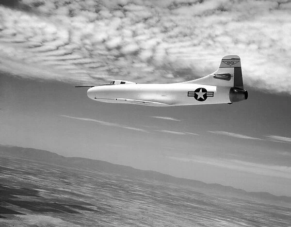 D-558-1 in flight, USA, May 1952. Creator: NACA