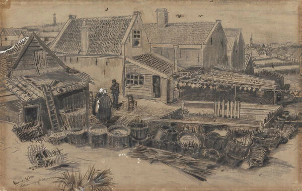 Dab-drying barn in Scheveningen, 1882