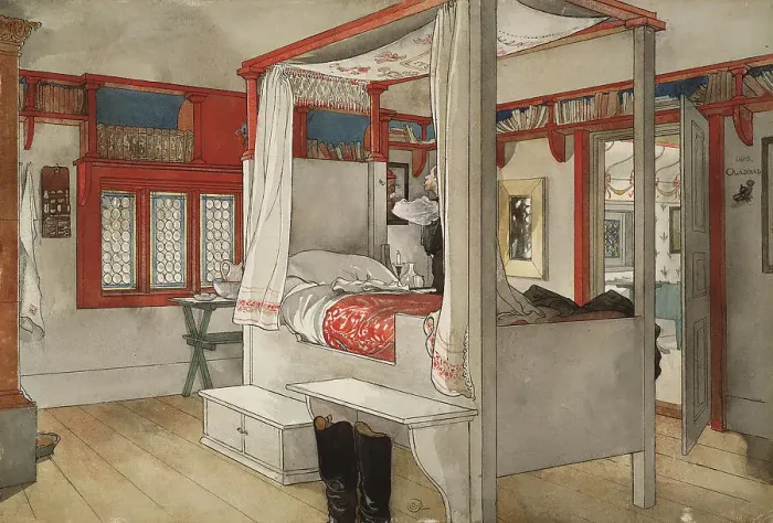Framed Print : Daddy's Room. From A Home (26 watercolours), c19th century. Creator: Carl Larsson Framed Print : Daddy's Room. From A Home (26 watercolours), c19th century. Creator: Carl Larsson